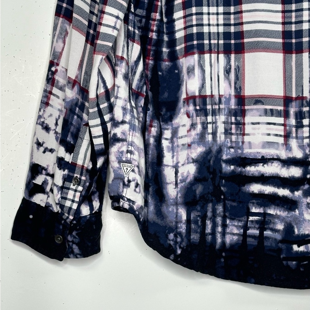 Guess Men’s Aquarelle Corrosion Tie Dye Shirt Regular Fit Sz XL - Picture 7 of 8